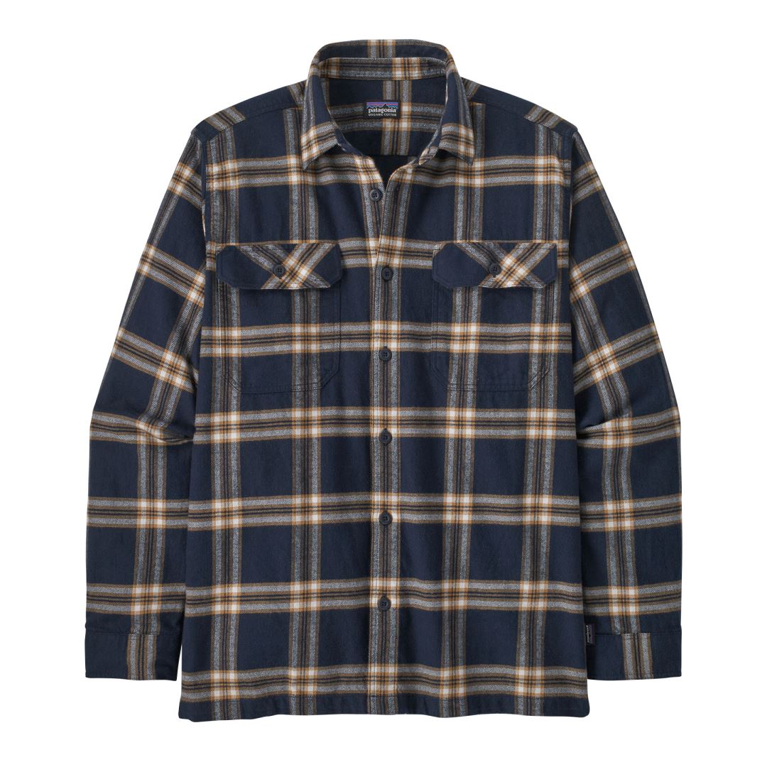 Patagonia L/S Organic Cotton Mw Fjord Flannel Heren Shirt North Line: New Navy XL Top Merken Winkel